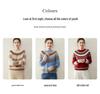 Artistic Retro Fair Isle Cashmere Sweater: 2025 Autumn/Winter Collection, Round Neck, Thick Knitwear, Loose Fit Fashion Base Layer