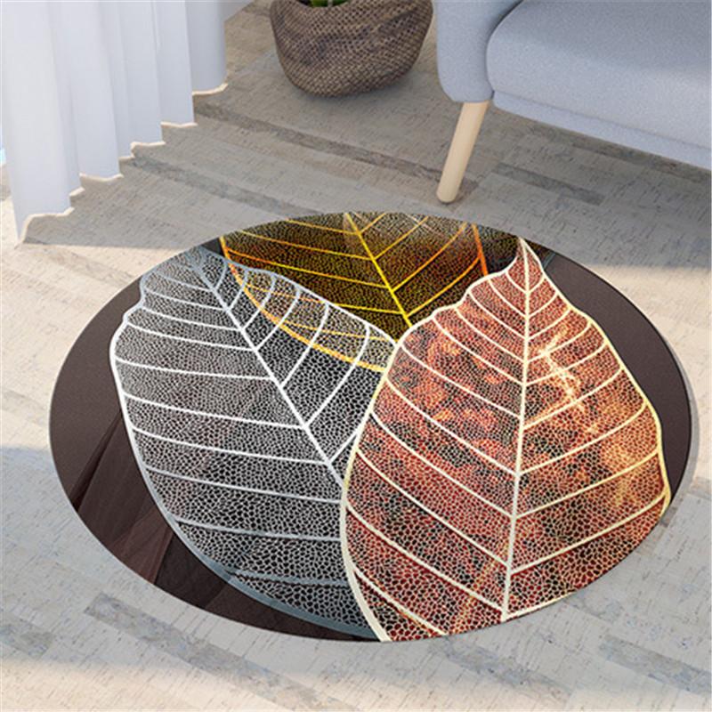 Nordic Flora and Fauna Geometric Printing Pattern Circular Carpet Home Living Room Sofa Bedroom Floor Decoration Carpet