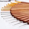 Blood Sandalwood Handle Crochet Hook - Non-slip Handmade Micro Needle for Yarn and Knitting with Safety Pin