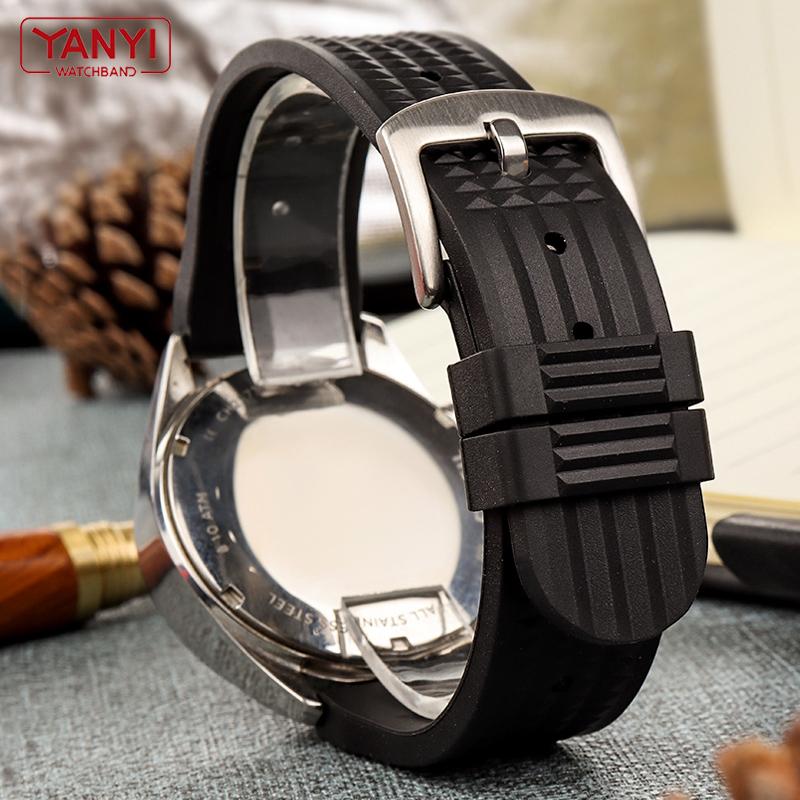 Klockarmband i fluorgummi 20 mm 22 mm dammtätt gummiband för omega seiko huawei Samsung klockarmband märke sportklockarmband