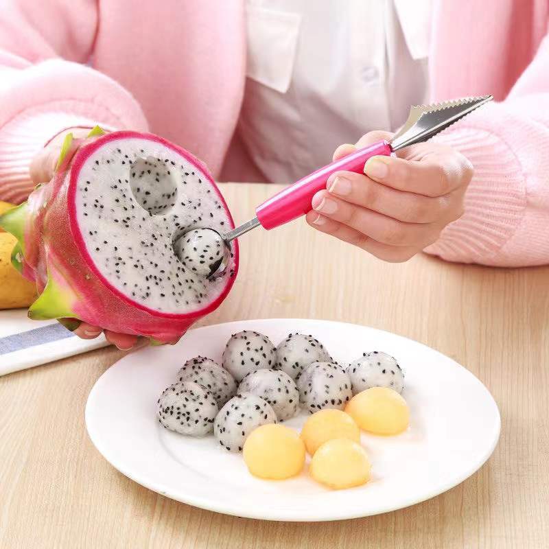 Multifunktions-Fruchtschnitzmesser Wassermelonen-Ausstecher Eisdiele Kugel-Schöpflöffel Löffel Ausstecher Küche DIY Kalte Speisen Werkzeuge Gadgets