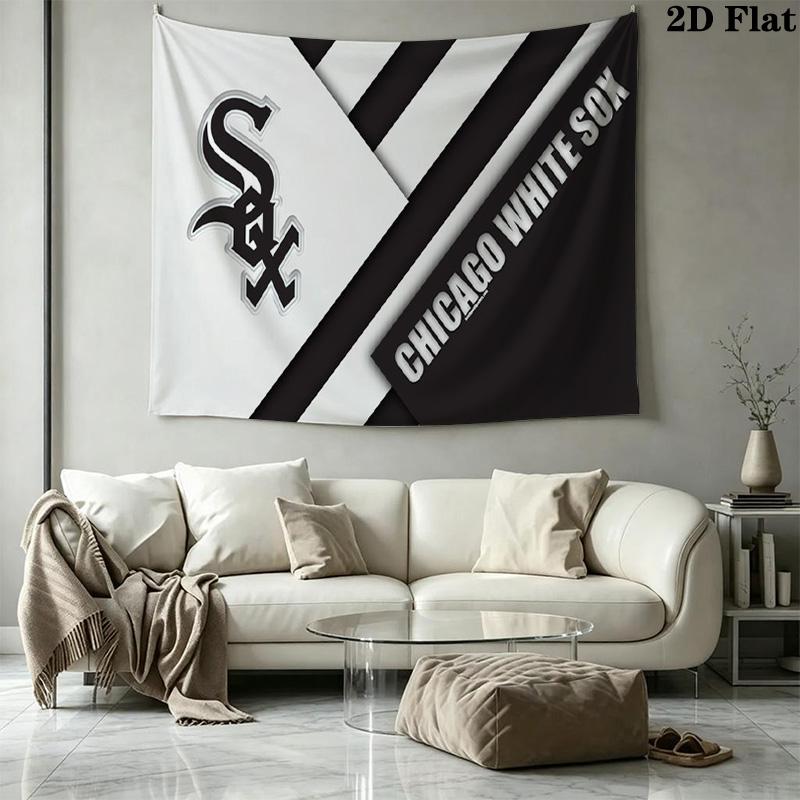 Chicago White Sox Wall Tapestry Aesthetic Wall Hanging Printed Fabric Blanket Decorative Tapestries for Bedroom Living Room Home Decor