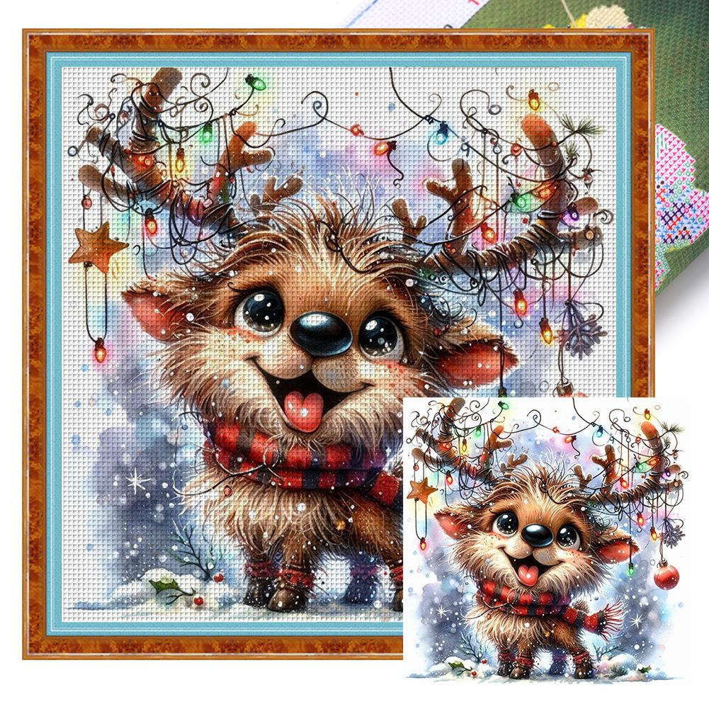 Full Embroidery Eco-cotton Thread 18CT Printed Animal Cross Stitch Kit Art