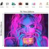 BlissYard Blacklight Tapestry Bedroom Cool Cute Girl Anime Wall Tapestry Aesthetic UV Reactive Purple Tapestries Glow In The Dark Art Wall Hanging