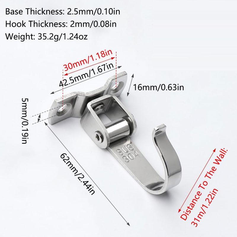 4pcs Stainless Steel Heavy Duty Ceiling Hook Rotating Hanger For Fan Light Fixture Indoor Outdoor Mounting