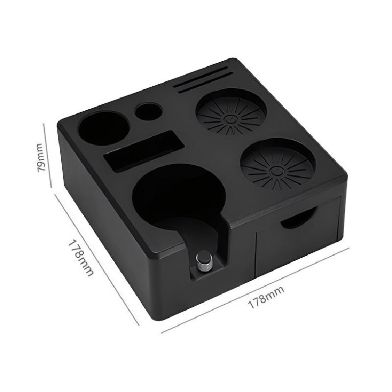 

ABS Italian Coffee Machine Handle Square Tamping Stand Drawer-Type Powder Distribution Tool Multi-Functional Storage Base чёрный