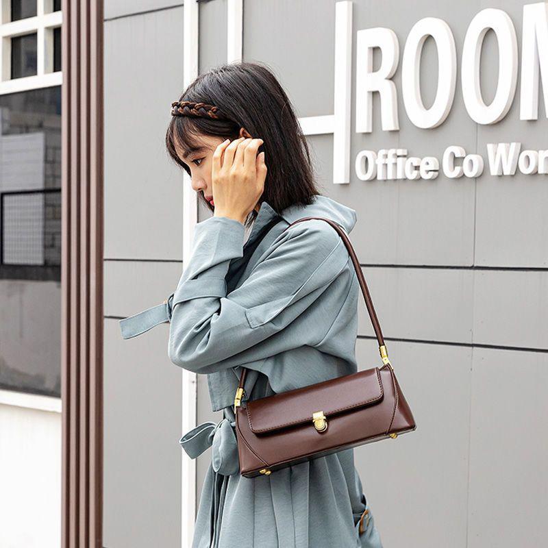 Women's Bags  New Spring Fashion Versatile Underarm Bag Pu Leather Simple Casual Commuting Female Single Shoulder Handbags