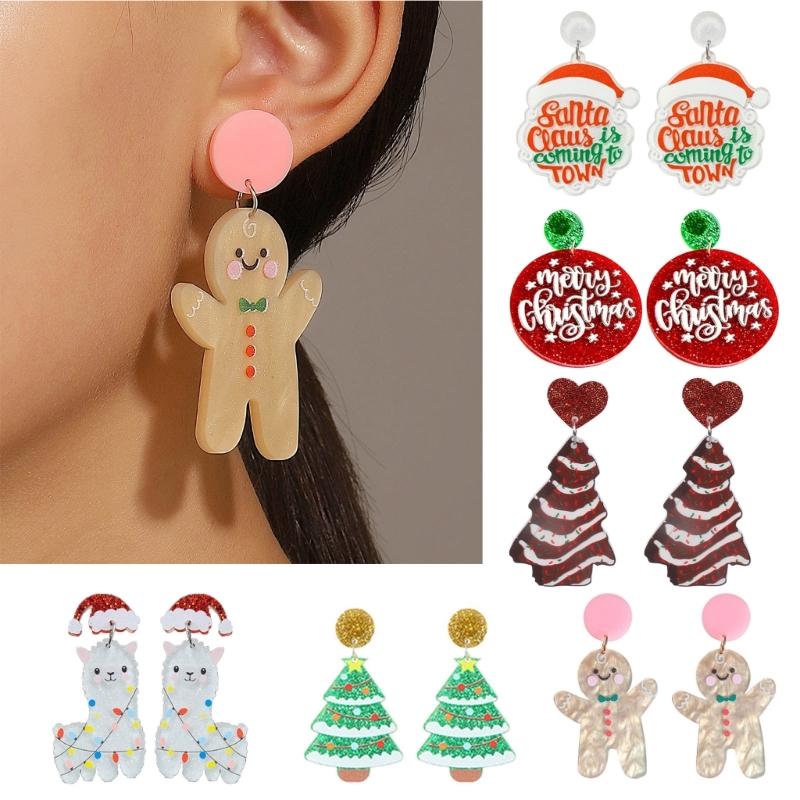 Fashion Dangle Earrings Tree Alpacas Gingerbreads Man Earrings Statement Jewelry