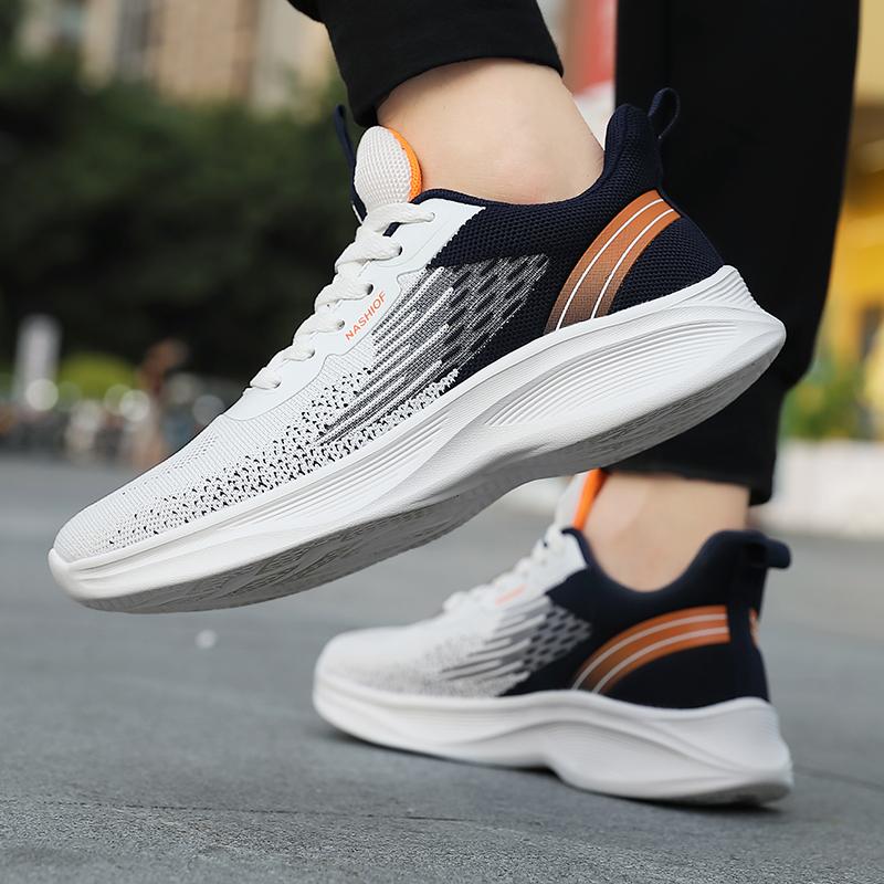 Baskets légères et respirantes pour hommes, chaussures de course, de marche, en tricot, à la mode, baskets décontractées