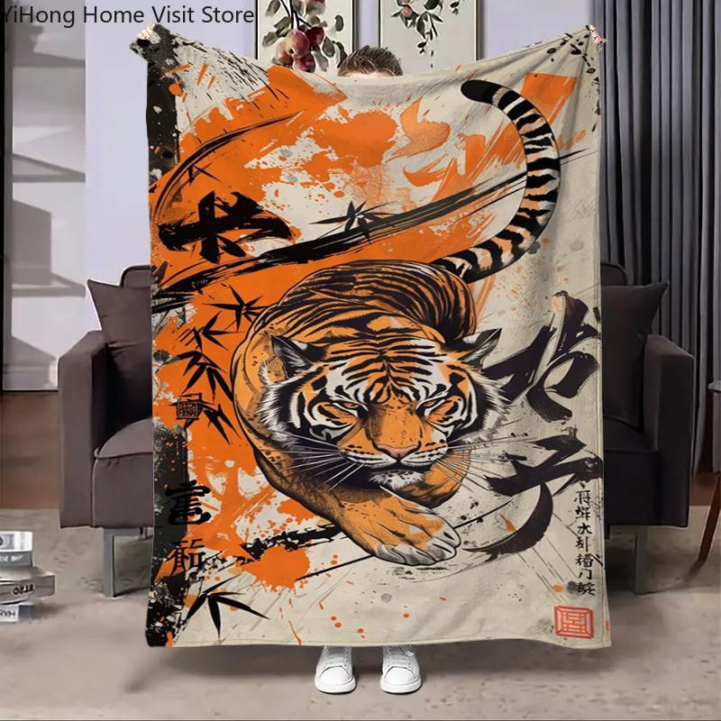 8 Storlekar Ny Tiger Tecknad Djur Flanellfilt Fluffig Barn och Vuxna Soffa Plysch Sängöverkast Pläd Lunchfilt för Soffa Säng