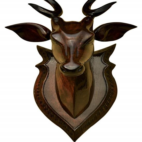 deer head wall mounted wooden deer showpiece product for wall decoration  Show Piece wall decor for living room