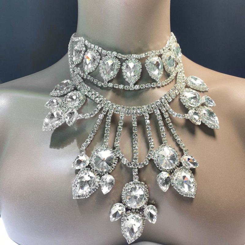Преувеличенное Роскошное Свадебное Невеста Платье Циркон Ювелирные Изделия Ожерелье