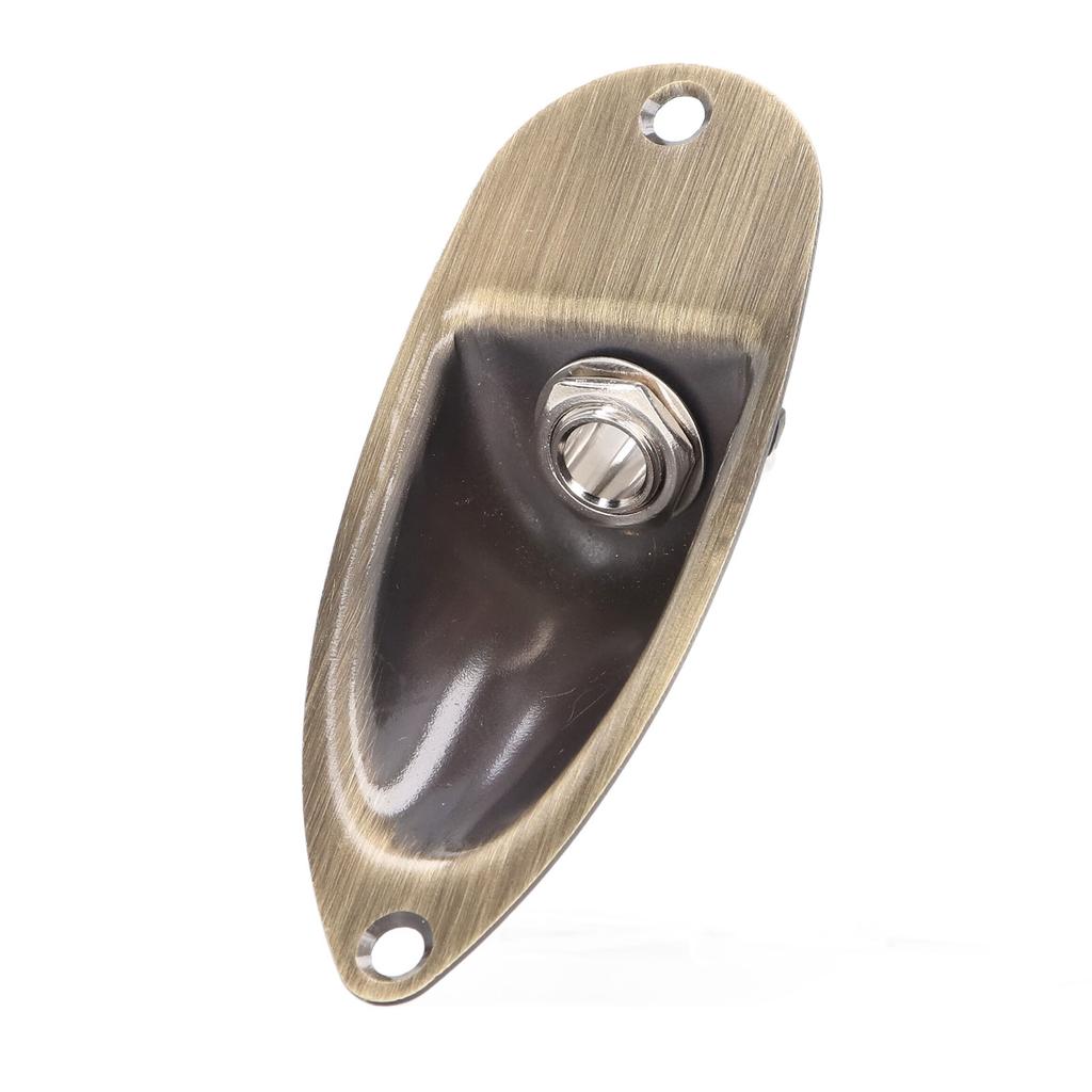 Guitar Input Output Jack Socket Plate Boat Style Electric Guitar Replacement Parts Bronze Color
