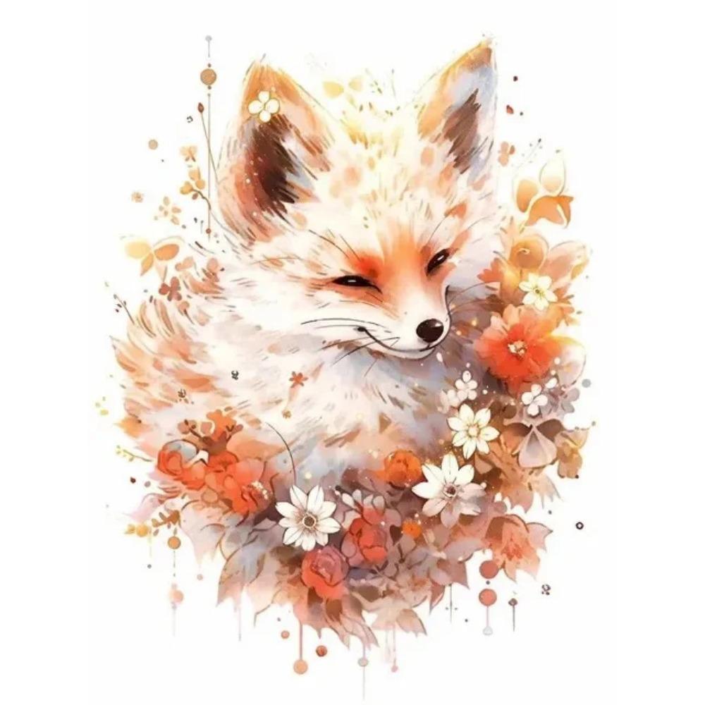 Diamantmaleri Full Drill Ice Skulptur Phoenix Rund Diamantmaleri Håndlaget Flower Fox Diy Diamond Mosaikkmaleri Hjemdekorasjon