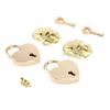 2 Sets Wooden Box Hasp Latch Padlock Set Antique Zinc Alloy Hasp Clasp Latch and Heart Shaped Padlocks with Keys