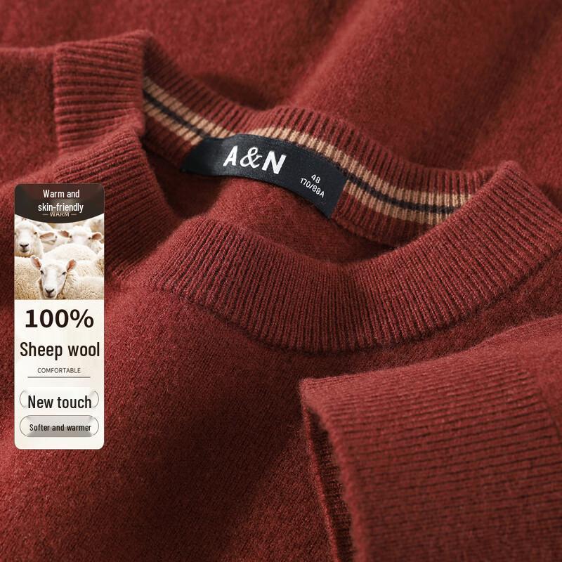 Antonio Men's 100% Pure Wool Round Neck Sweater