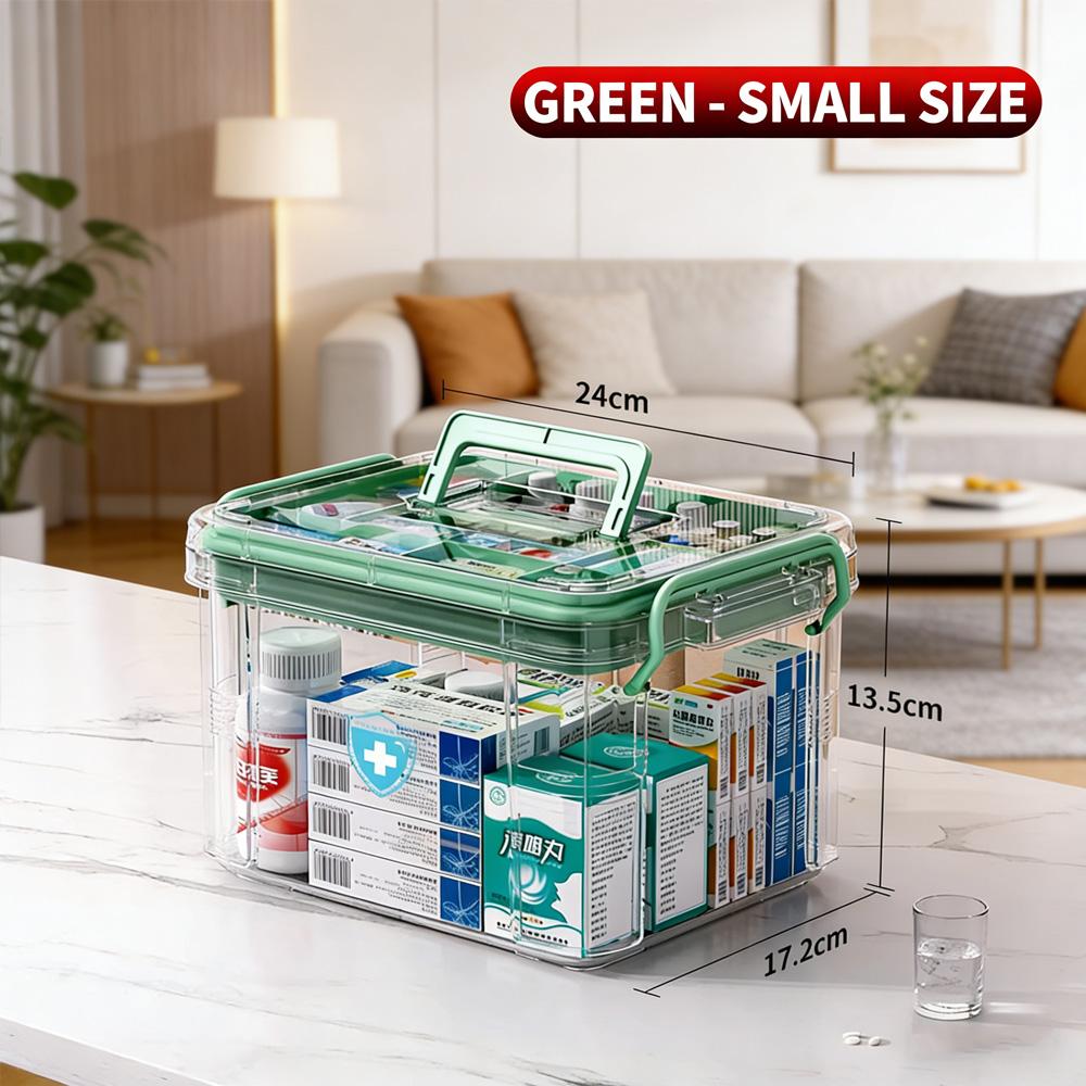 Multifunctional Home Medical Box Double Layer Medicine Chest Portable Emergency Drug Storage Case Family First Aid Kit