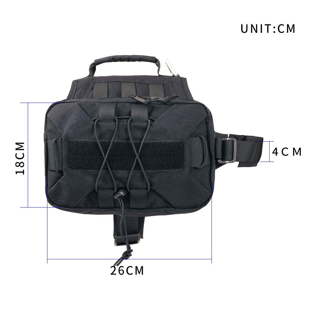 EXCELLENT ELITE SPANKER Saddle Backpack Hiking Backpack Training Equipment Service Dogs Hunting Dog Backpack with 2 Side Pockets for Medium Large Dogs