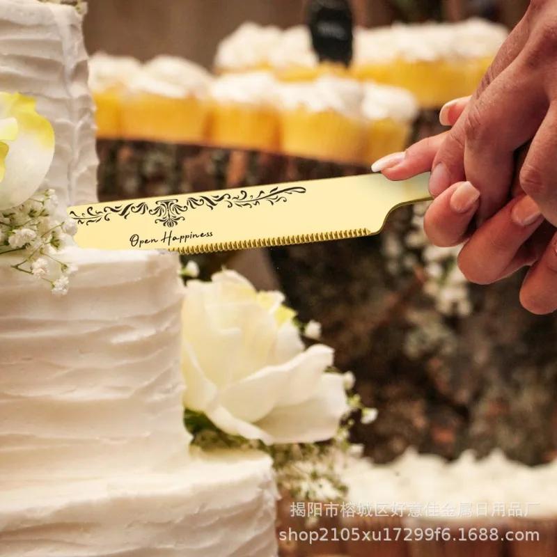 2 ks Nerezový nůž na chleba Vzor Lopatka na dort Banketová párty Narozeniny Svatba Stolní nádobí Oblek
