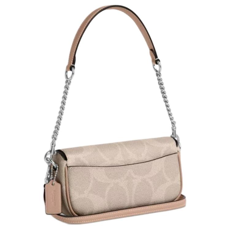 Coach Hailey Brook Flap 20 Logo Closure Crossbody Shoulder Bag Women bags Beige CAN70-SVPWH