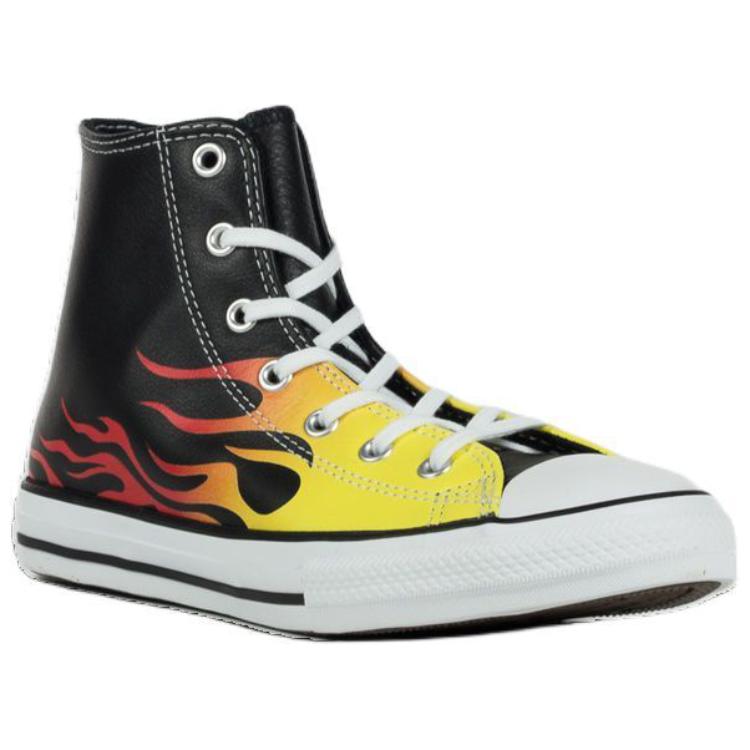 Converse Chuck Taylor All Star Flame Black Red High Top Canvas Shoes Unisex Sneakers 665864C
