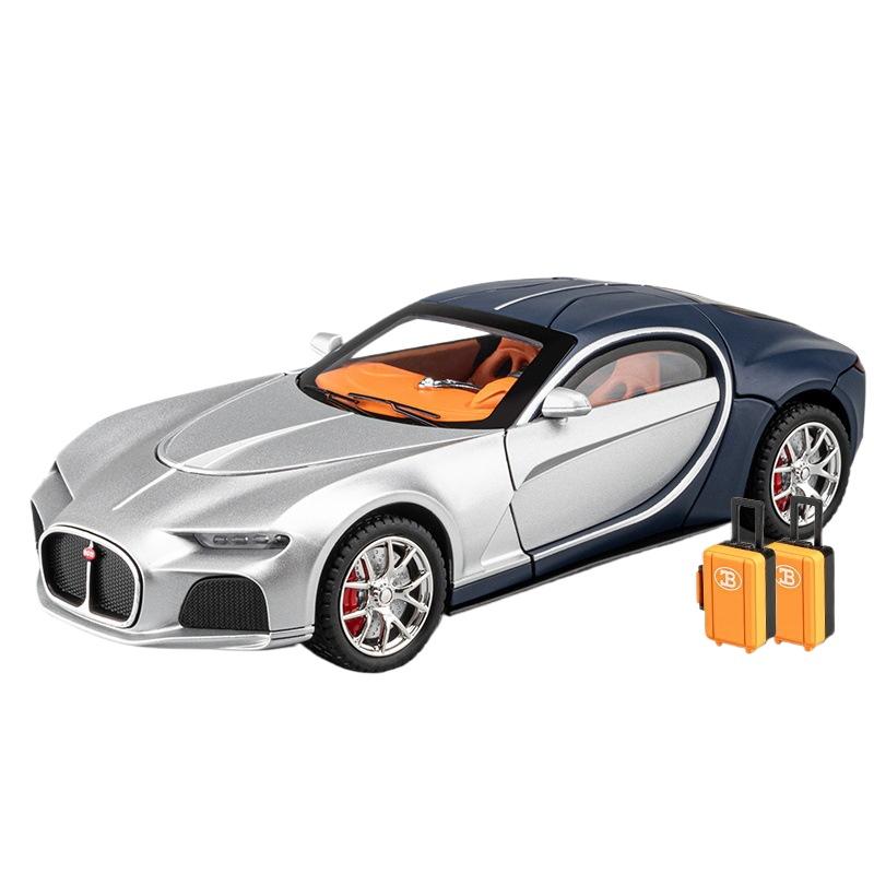 1/24 Bugatti Atlantic Luxus-Sportwagen Legierungsmodell, Simulierter Ton und Licht, Bemalte Innenausstattung, Restaurierte Details, Schreibtisch-Dekorationen