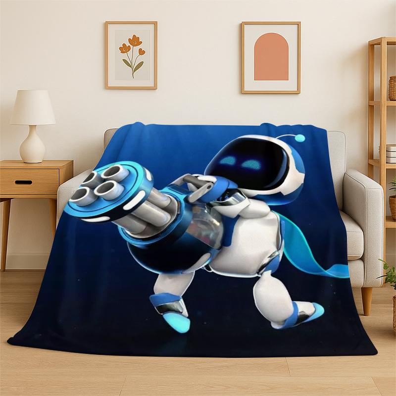 

Game Astro Bot Cartoon Flannel Blanket Soft Warm Throw Blanket for Bedroom Living Room Bed Travel Camping Picnic Kid Gift 75x90cm