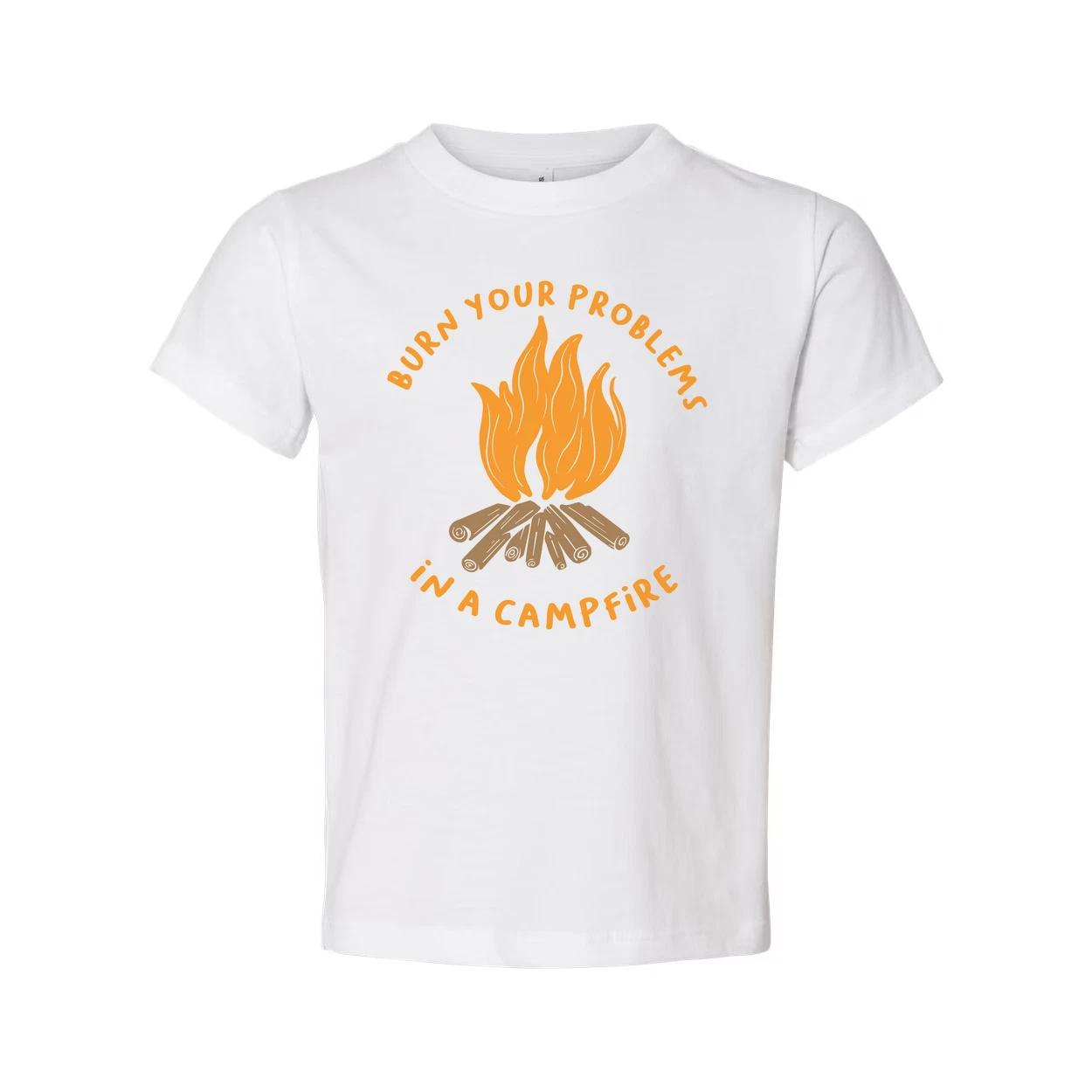 

Unisex Outdoor Campfire Graphic T Shirt Featuring Burn Your Problems In A Campfi 4XL