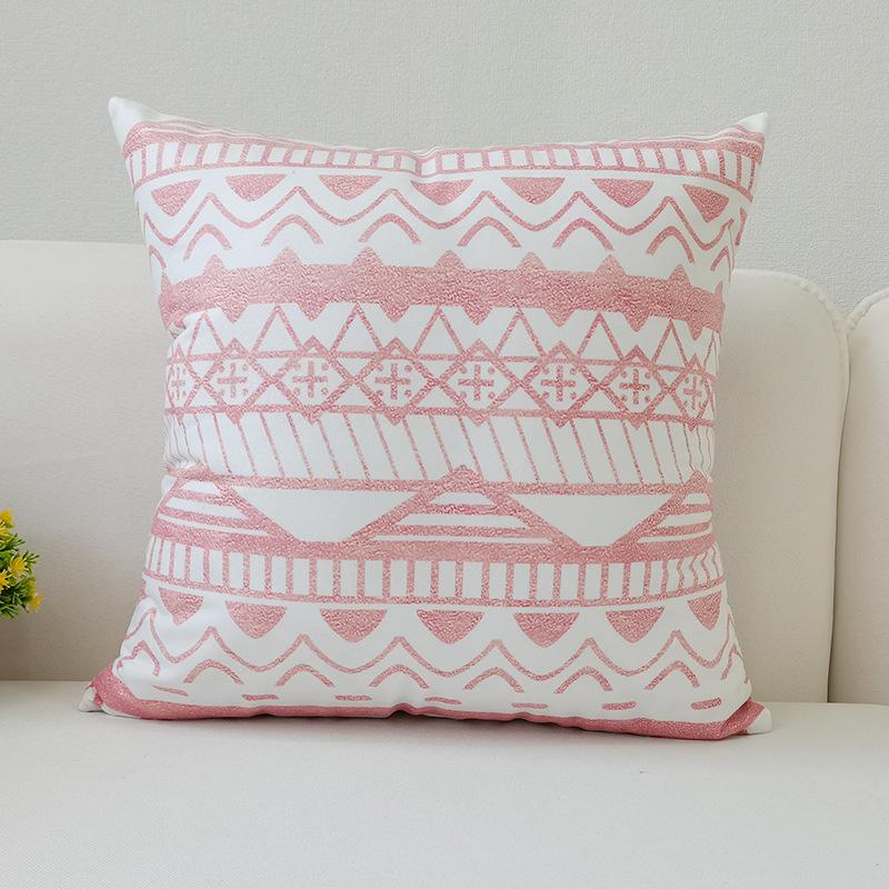 45x45cm Warm Pink Geometric Cushion Cover Pineapple Letter Simple Pillow Cover Ins Printing Poster Sofa Office Home Decoration