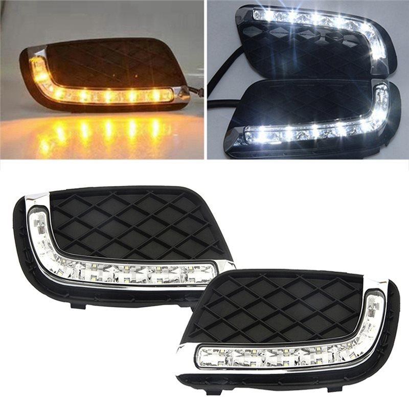 LED Daylight DRL Fog Light Two-Colors For Mercedes Benz Smart Fortwo 2008-2011 Car Accessories