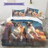 Two Boxer dogs Pattern Bedding Home Decoration Birthday Gift (1 * duvet cover + 2 * pillowcase, without core)