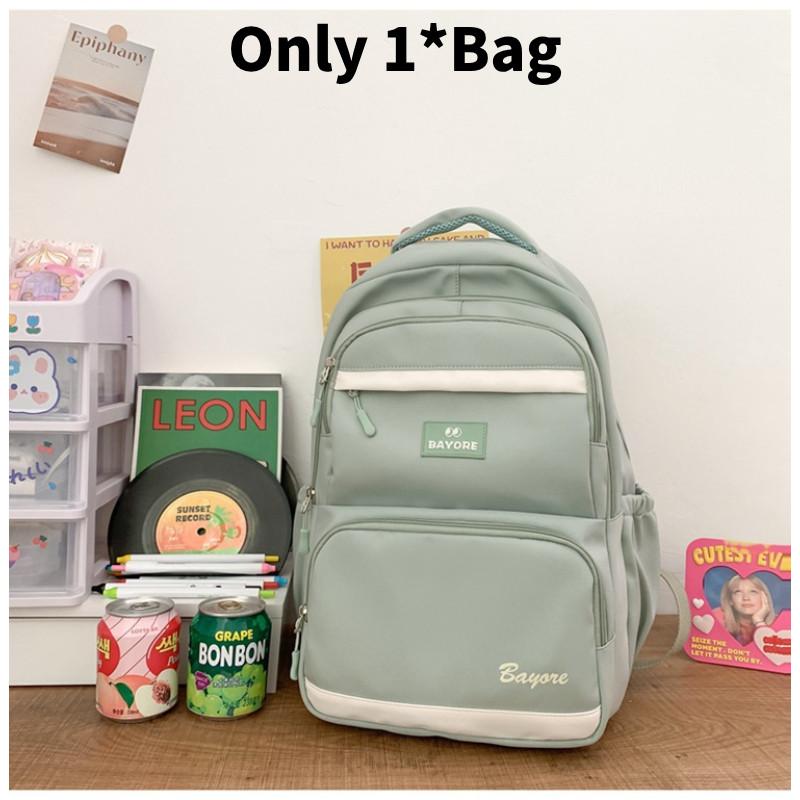 Bayore Pattern Letter Backpack Multi Compartment Ergonomic Casual Schoolbag