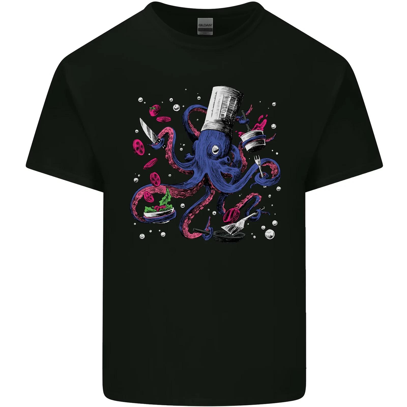 Octo Chef Funny Octopus Cook Cooking Kids T-Shirt Childrens XL