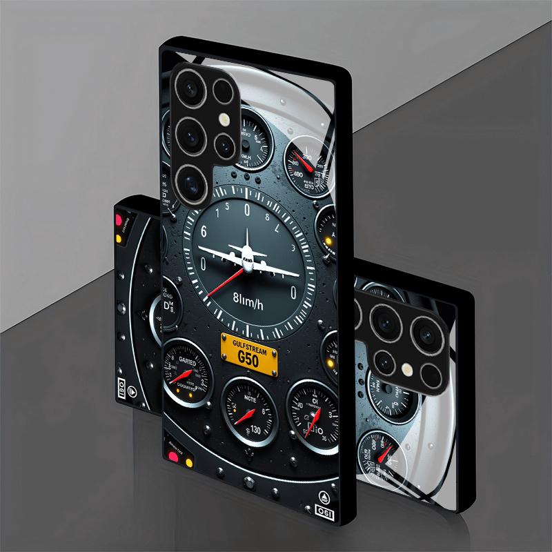 Aviation Cockpit Gauge fashion phone phone case mobile phones glass for Samsung Galaxy S26 S25 S24 S23 S22 FE Ultra Plus
