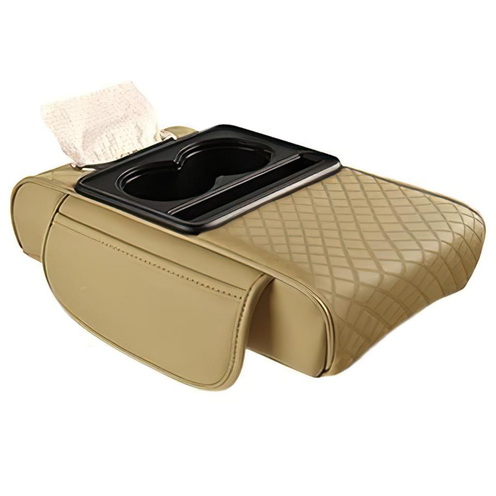 Car Armrest Box 7.5cm Thicken Height Pad Arm Rest Cushion With Pocket Tissue Cup Holder Memory Cotton Elbow Support Height Pad