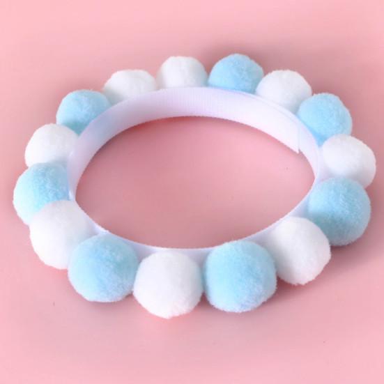 Pet Collar Plush Balls Decorative Fastener Tape Christmas Cats Dogs Pompom Collars for Birthday
