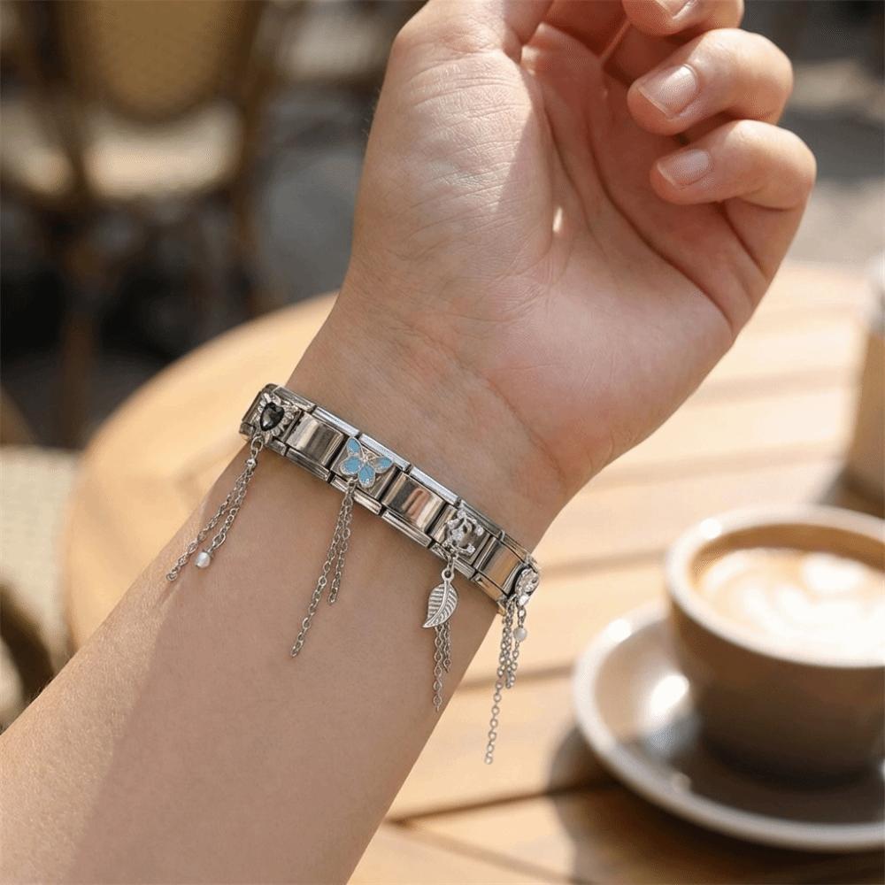 Butterfly Bow Knot Zircon Bracelet Links Stainless Steel Bracelet Links  Bracelet Crafting