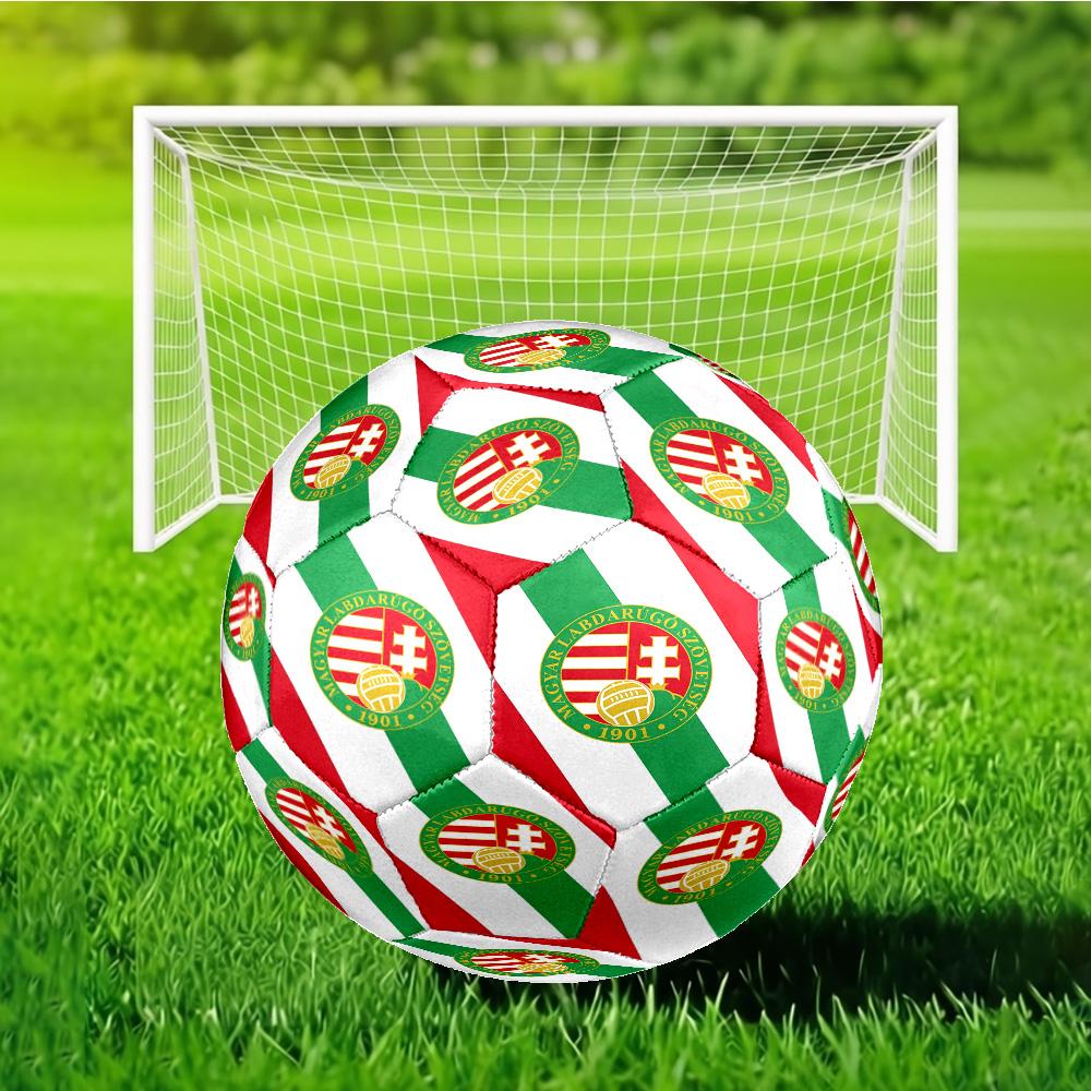 Hungarian Football Emblem Soccer Ball Size 5 Soccer Ball, Machine-stitched, Durable, Suitable for Training and Matches Fan Gift