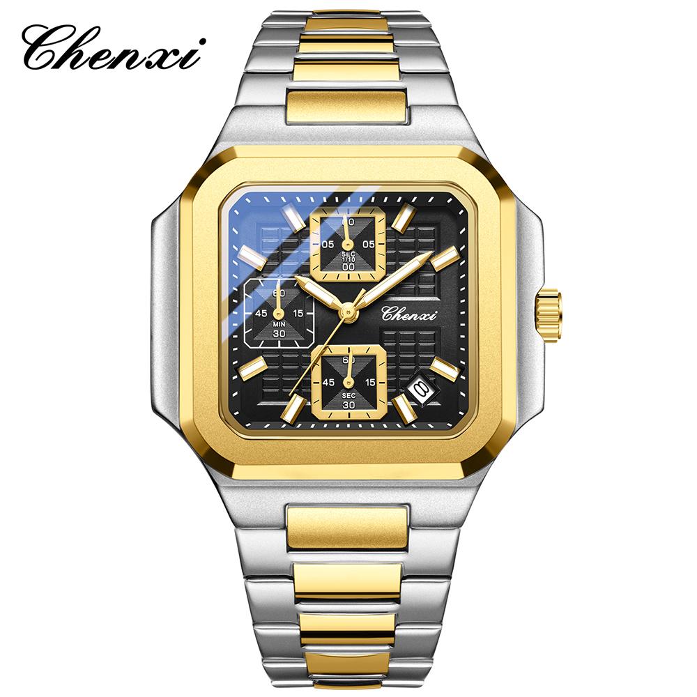 CHENXI High-End Watches for Man Fashion Luminous Business Waterproof Date Gold Stainless Steel Quartz Men's Watch New