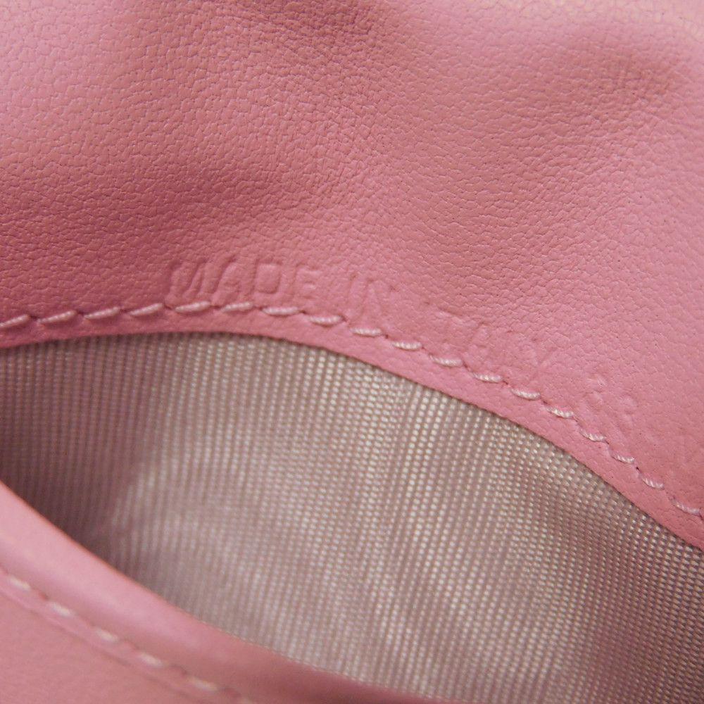 Used Lady Dior Card Holder 10656 S0011PANB 7946 with logo charm, pink two-tone, excellent condition, Cannage Black from