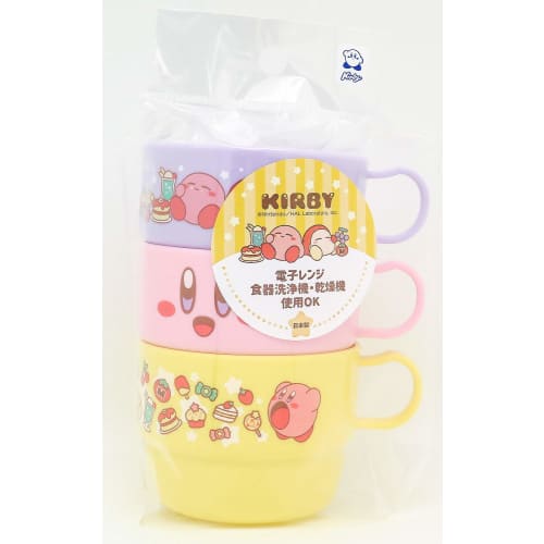 OSK Kirby Plastic Cup, 230ml, Made in Japan, Dishwasher and Microwave Safe, with Handle, Stylish and Cute, Antibacterial, Shatter-Resistant, Unisex, S