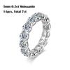 FEOBUR 5mm D Color Moissanite Ring with Certificate Women   CopperFull Diamond Eternity Band Wedding Jewelry Gift