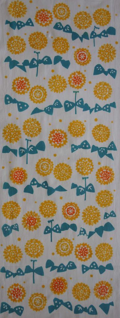 Todaya Shoten Tenugui Sunflower 953 Nashien-zome (Hand Towel)