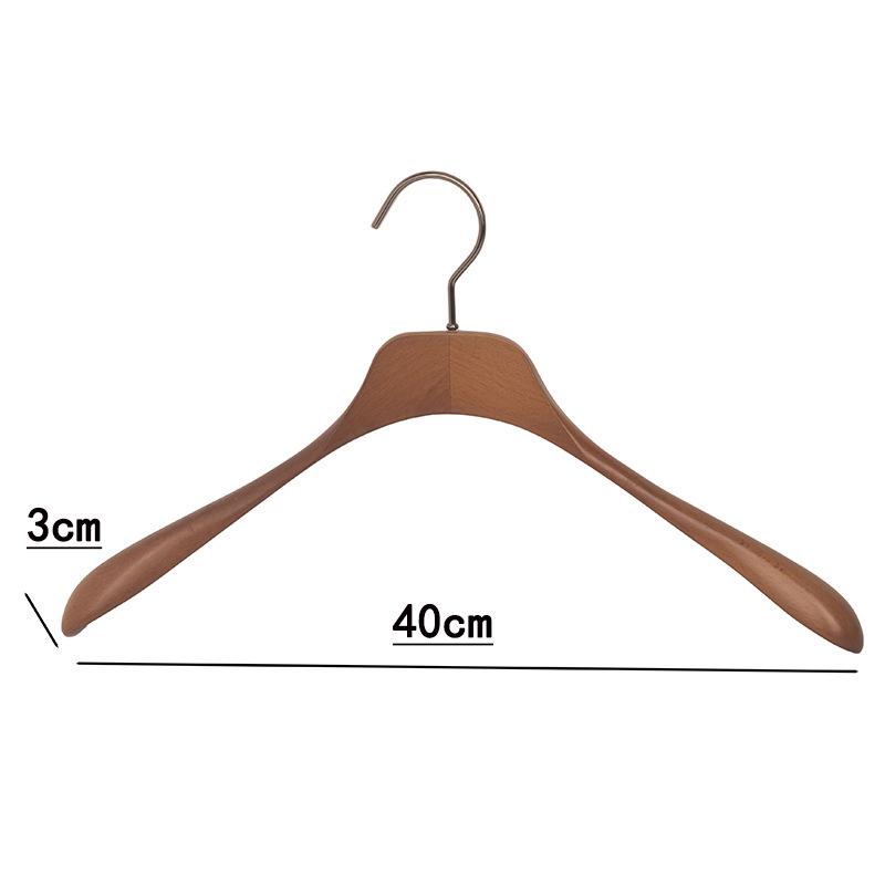 Вешалки из массива бука с зажимами для брюк - Утолщенные, расширенные для пальто и костюмов