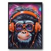 Cool Graffiti Gamer Headphones Animal Poster, Minimalist Wall Art Print Canvas Painting Posters for Living Room Home Decor