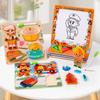 3D Puzzle and Drawing Board - Early Childhood Educational Wooden Toy for Ages 3-6