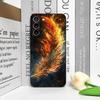 Luxury Phoenix Fire Feather Pattern Phone Case for Samsung Galaxy S25 S24+ S23 Ultra S22 Plus S20 S21 FE M53 M34 5G Soft Covers