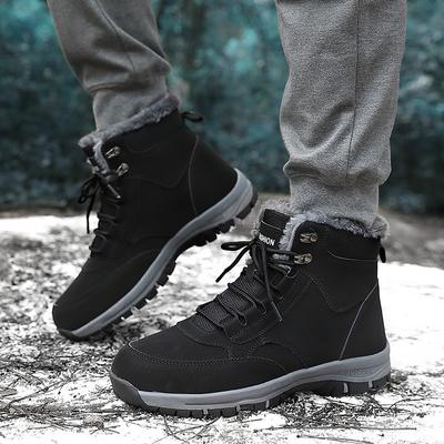 ModeHerren Winter Schneestiefel Wasserdichte Leder Sneaker Super Warm Herrenstiefel zum Schnüren Outdoor Herren Wanderschuhe Herren Arbeitsschuhe