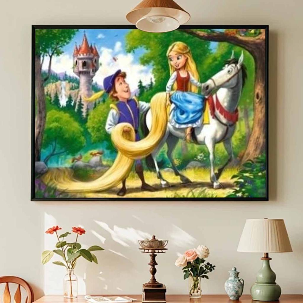 Full Round Diamond Painting Rapunzel and The Prince Art Rhinestone Picture Mosaic DIY 5D Cross Stitch Embroidery Home Decoration