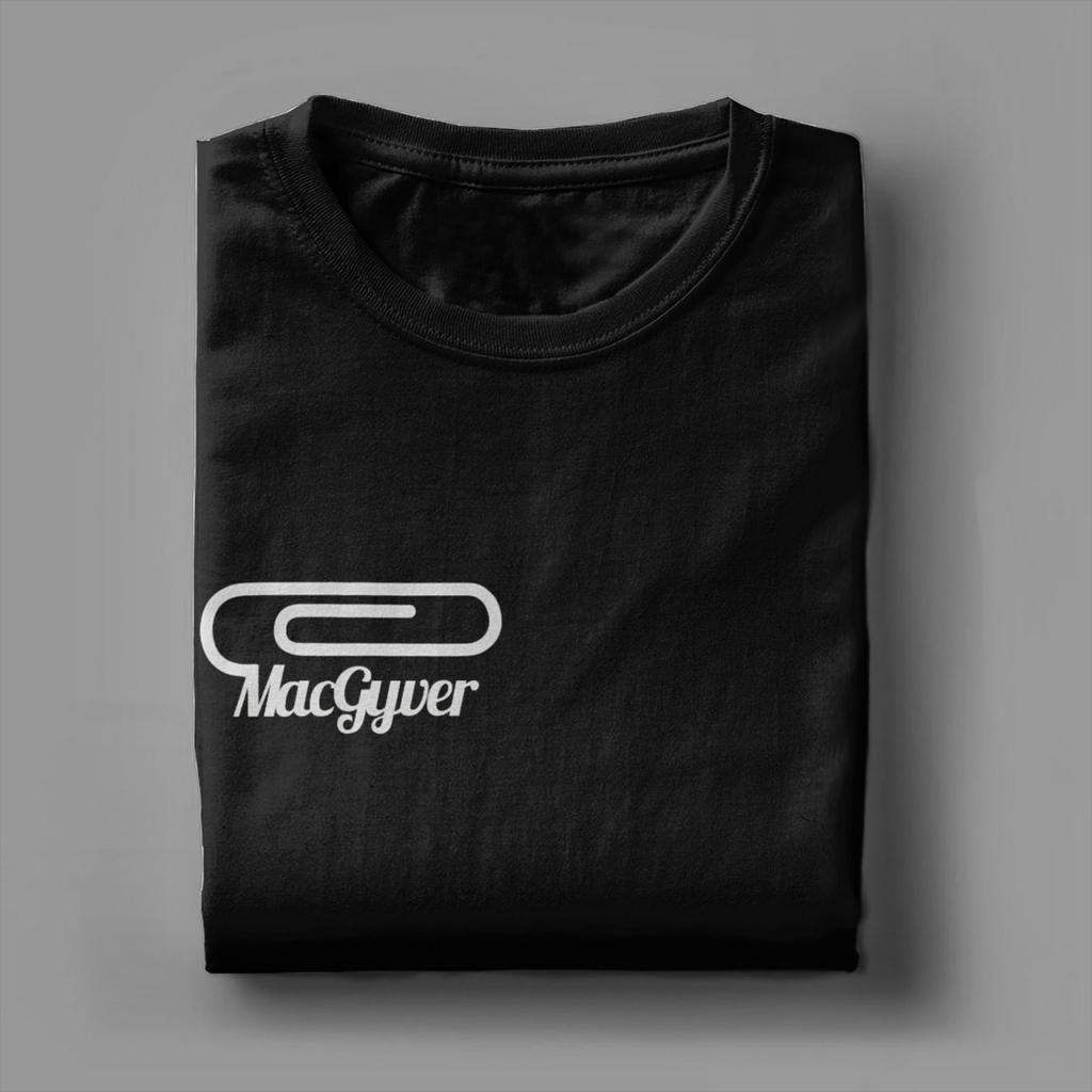 Men MacGyver TV Series Utility Paper Clip T Shirt Ingenuity Cotton Tops Funny Short Sleeve Round Neck Tee Shirt New T-Shirts